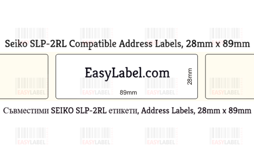 Seiko SLP-2RL Compatible Address Labels, 28mm x 89mm