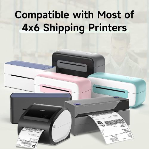 Phomemo 4x6 Direct Shipping Labels, White Fanfold Thermal Labels, 500 PCS