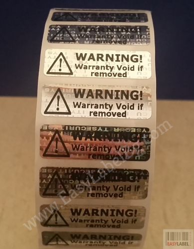 VOID security hologram stickers PET, 32mm x 10mm, silver 