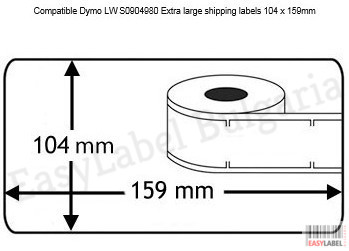 Compatible Dymo S0904980 Shipping Labels104 x 159mm LabelWriter 4XL Printer, Permanent