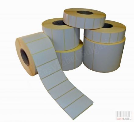 Самозлепващи етикети на ролка за допечатване, бели от хартия, 50mm x 30mm /1/ 1 700, Ø25mm 