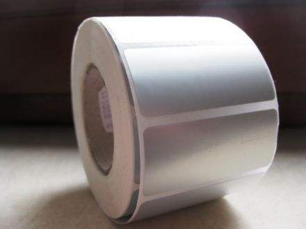 Сребърни самозалепващи етикети, полиестер (PET), 100mm x 60mm, 500 бр., Ø40mm