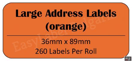 Compatible Dymo 99012 Labels, 89mm x 36mm, orange - 260 labels, Permanent