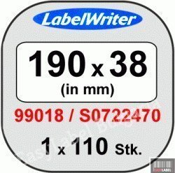 Съвместими 99018 Dymo етикети за архивиране, 38mm x 190mm, бели, Removable