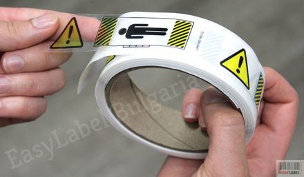 Self Adhesive Labels, Clear / transparent label stickers roll polyethylene, 100mm x 60mm, 2 000