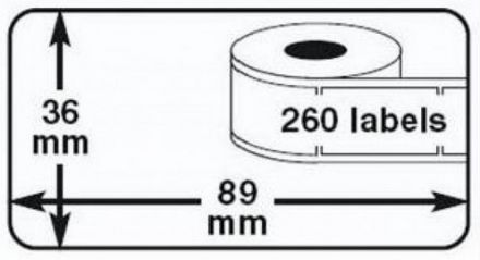 Compatible Dymo 99012 Labels 89mm x 36mm - 260 labels, Removable