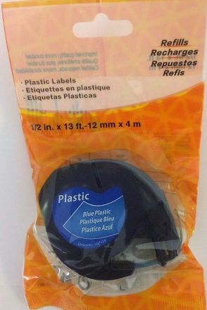 Compatible DYMO LetraTag 91205, Plastic Tape, 12mm x 4m, blue