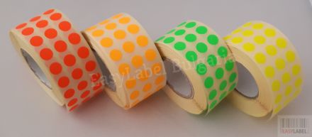 SELF-ADHESIVE LABEL ROLL, Coloured, Ø10mm /3/ 12 000, Ø40mm 