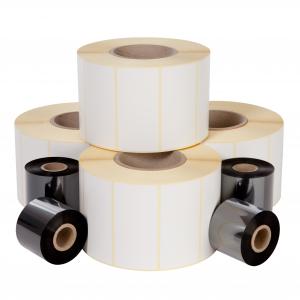 Self adhesive label roll, white, 30mm x 20mm /1/ 6 000, Ø76mm