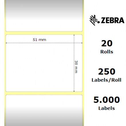 3003060 - Zebra  Zebra Z-Select 2000D, label roll, thermal paper, 50.8x38.1mm, core 25mm, original