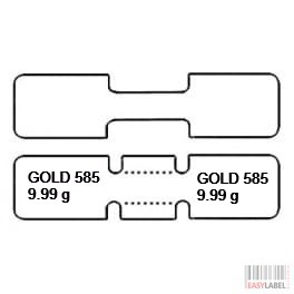 Jewellery self adhesive labels, white polypropylene (PP), 56mm x 13mm, 500(with flaps)