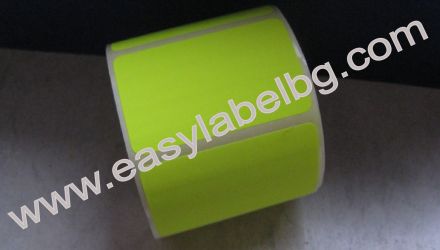 SELF-ADHESIVE LABEL ROLL, Fluorescent colour: green, 50mm X 30mm