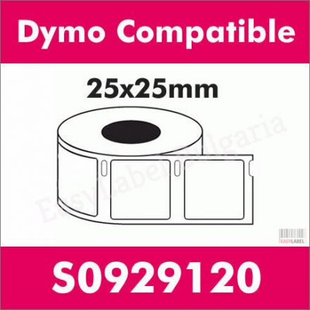 Compatible Dymo S0929120 Labels 25mm x 25mm - 750 labels, Permanent