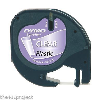 Dymo 12267 Black On Clear LetraTAG Tape