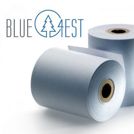 Сини касови ролки от екологична термохартия Blue4Est, 57mm x 15m, Ø40mm, 55g