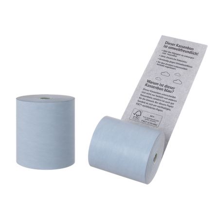 55057-10014 Media Blue4est ECO Friendly and Food Safe Thermal Receipt Roll - 57mm x 18m, Ø40mm, 48g