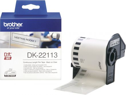 Continuous Length Film Tape Black on Clear 62mm x 15.24m DK22113 
