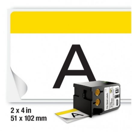 Dymo 1868714 XTL pre-cut saftety labels with yellow header, 51x102mm (original)