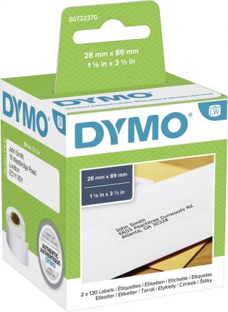 Dymo Authentic 99010 Standard Address Labels 28mm x 89mm (1.1/8" x 3.1/2")