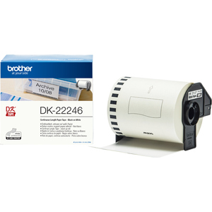 Brother DK-22246 White Continuous Length Paper Tape 103mm x 30.48m, Black on White