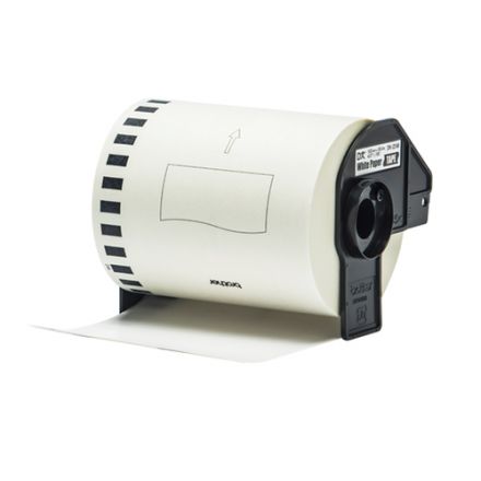 Brother DK-22246 White Continuous Length Paper Tape 103mm x 30.48m, Black on White