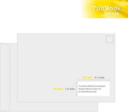 Самозалепващи етикети TopStick 8735, 63.5mm x 46.6mm