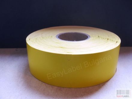 Етикети за стелажи на ролка, термотрансферен картон, 38mm х 70mm, жълти, 900 бр.