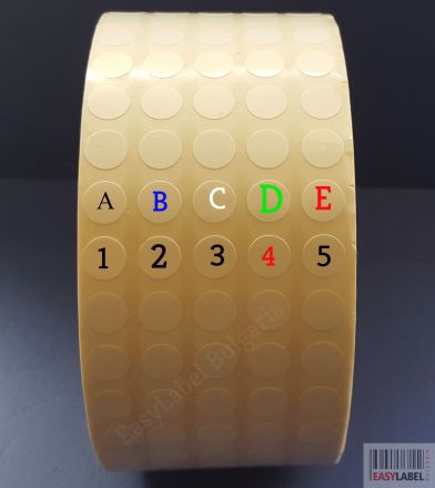 White Removable Color Coding Dot Labels, Ø8mm /5/ 30 000, core Ø40mm 