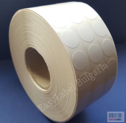 White Removable Color Coding Dot Labels, Ø8mm /5/ 30 000, core Ø40mm 