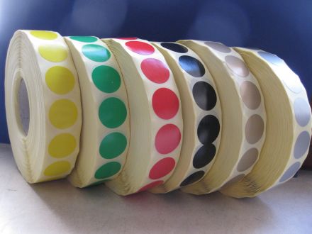 Red Round Self Adhesive Labels, Ø35mm, 2 000