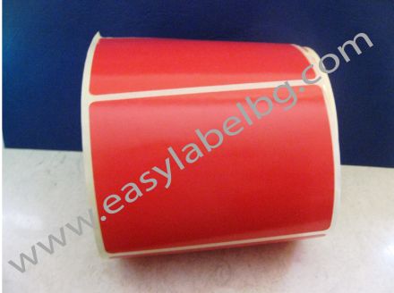 SELF-ADHESIVE LABEL ROLL, pastel colour: red, 100mm x 70mm