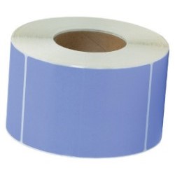 SELF-ADHESIVE LABEL ROLL, pastel colour: blue, 100mm x 70mm