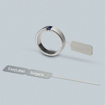 Jewellery self adhesive labels, silver polyester (PET), 72mm x 10mm, 500