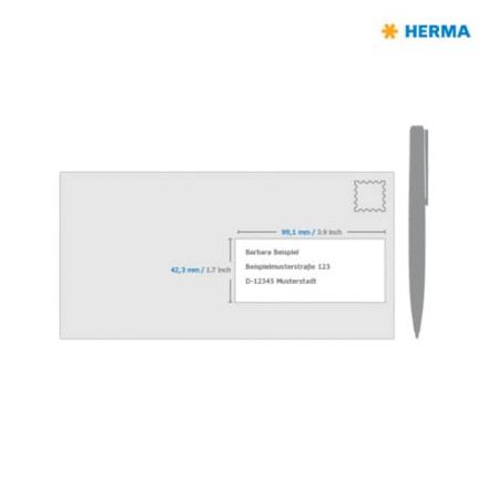 Herma 9533 - Weatherproof outdoor film labels A4, 99,1mm x 42,3mm, white, extremely strong adhesion, stretchable