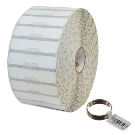 Authentic Zebra Direct Thermal White Polypropylene (PP) Jewelry Self Adhesive Labels 56mm x 13mm, 500 (without flaps)