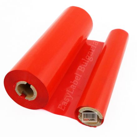 Red Thermal Transfer Ribbon, Wax/Resin, 110mm x 74m
