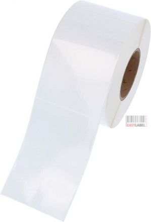 Бели самозалепващи полиетиленови етикети (PE) - различни размери, шпула Ø76mm 