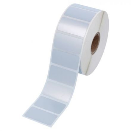 Silver polyester labels, 38mm x 25mm, 3 000, core Ø25mm 