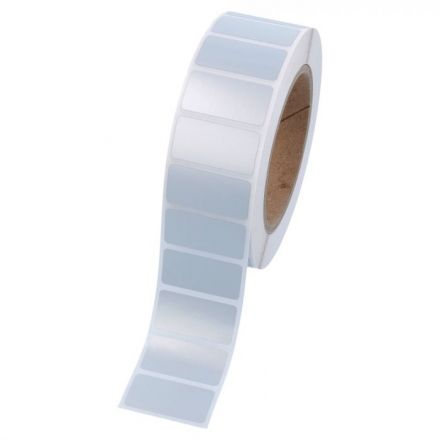 Silver polyester labels, 38mm  x 19mm, 5 180, core Ø76mm 