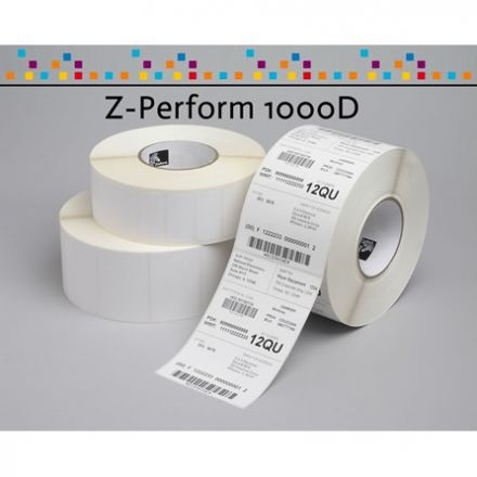 Zebra 880191-038D Z-Perform 1000D Economy thermal label 102mm x 38mm, 1790 Labels, 25mm Core