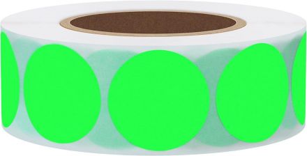 Green Round Self Adhesive Labels, Ø19mm, 2 000