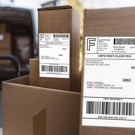 Perforated Direct Thermal Top Labels White 100mm x 90mm - 700 Labels per Roll 