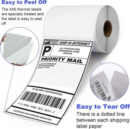 Perforated Direct Thermal Top Labels White 100mm x 90mm - 700 Labels per Roll 