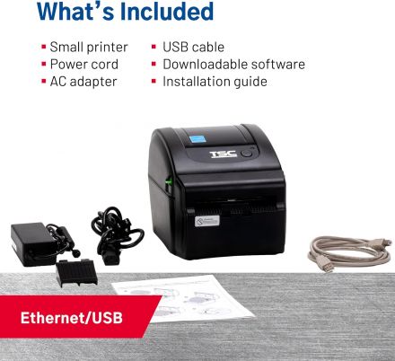 TSC DA220, 8 dots/mm (203 dpi), RTC, EPL, ZPL, ZPLII, DPL, USB, Ethernet