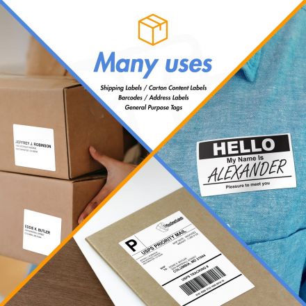 Perforated Direct Thermal Top Labels White 100mm x 90mm - 700 Labels per Roll 