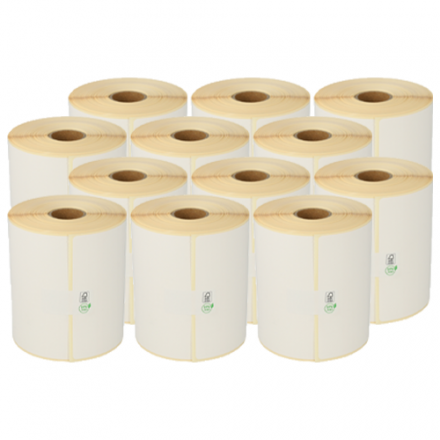 Zebra (800264-605) compatible labels, 102mm x 150mm, ECO, 300 labels, 25mm core, white, permanent