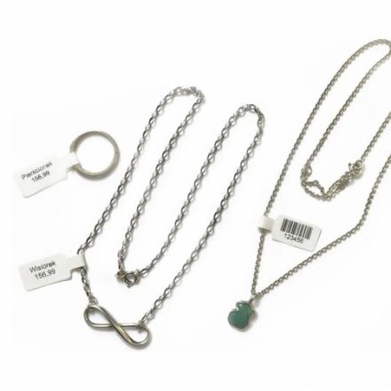 Jewellery self adhesive labels, silver polyester (PET), 72mm x 10mm, 500