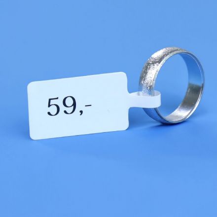 Jewellery self adhesive labels, white PolyPropylene (PP), 85mm x 15mm, 500
