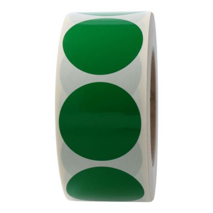 Ø50mm Green round marking labels, polyethylene foil, 500