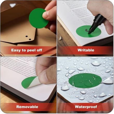 Ø50mm Green round marking labels, polyethylene foil, 500